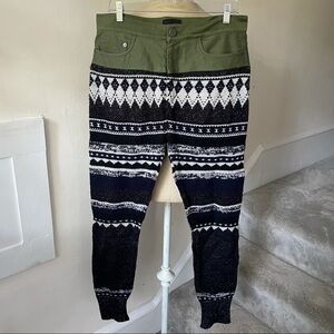 3.1 Phillip Lim Multicolor Knit Sweater Cotton Wool Combo Skinny Pants Size 30